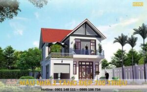 Mẫu nhà 2 tầng đẹp 700 Triệu