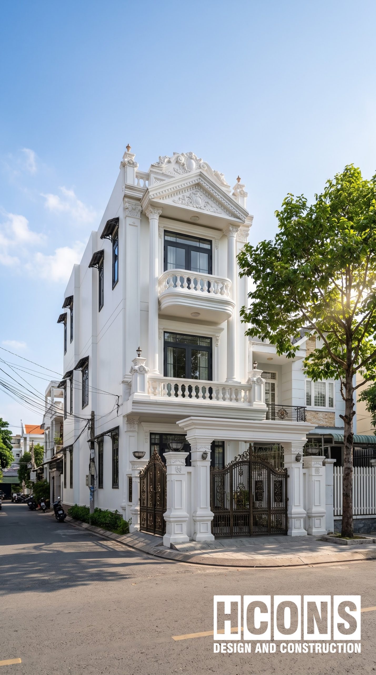 Thiết Kế & Thi Công Nhà Phố Tân Cổ Điển 3 Tầng Trọn Gói Tại Huế - HCONS